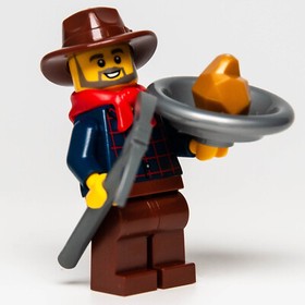 NEW LEGO Western Gold Miner Prospector Minifigure (ww025) 45023 w/ Nugget & Pan