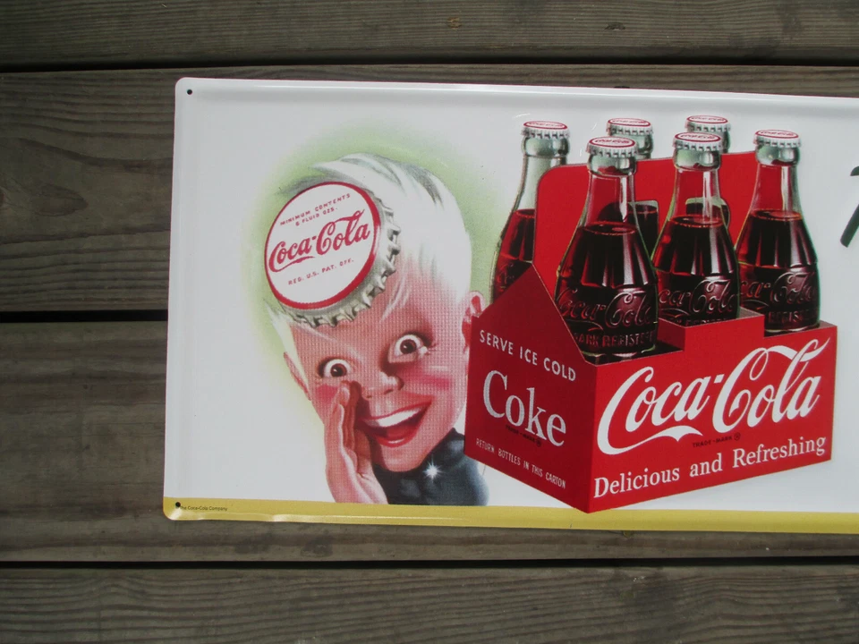 Coca-Cola Steel Retro Advertising Sign Sprite Boy Take Some Home Today 6 Pack - Image 3 of 4