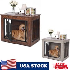 38" Heavy Duty Wooden Dog Crate Furniture End Table Pet Cage Kennel Indoor