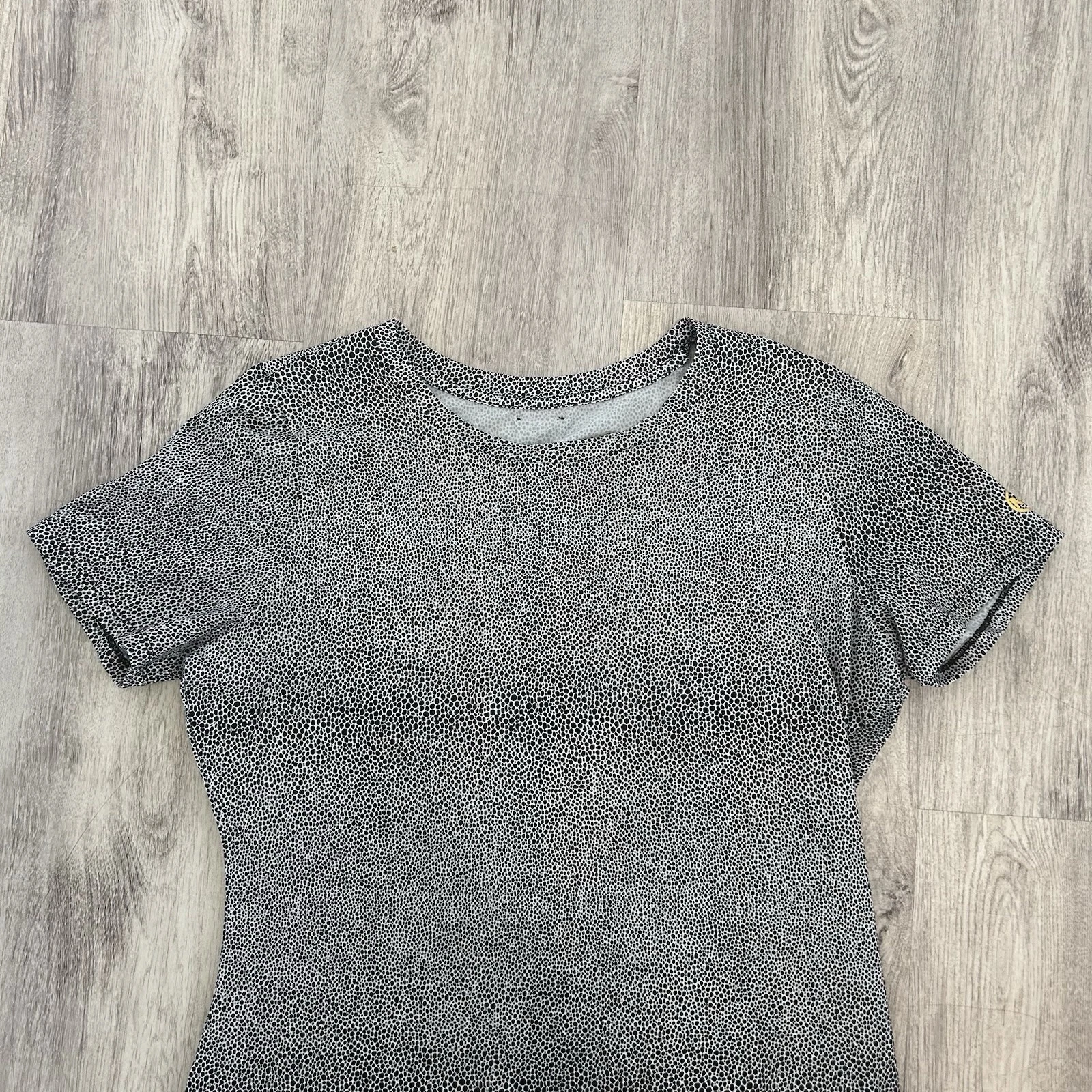 Michael Kors T Shirt Vestito Donna Taglia 2 Cotone Bianco e Nero Maculato Midi