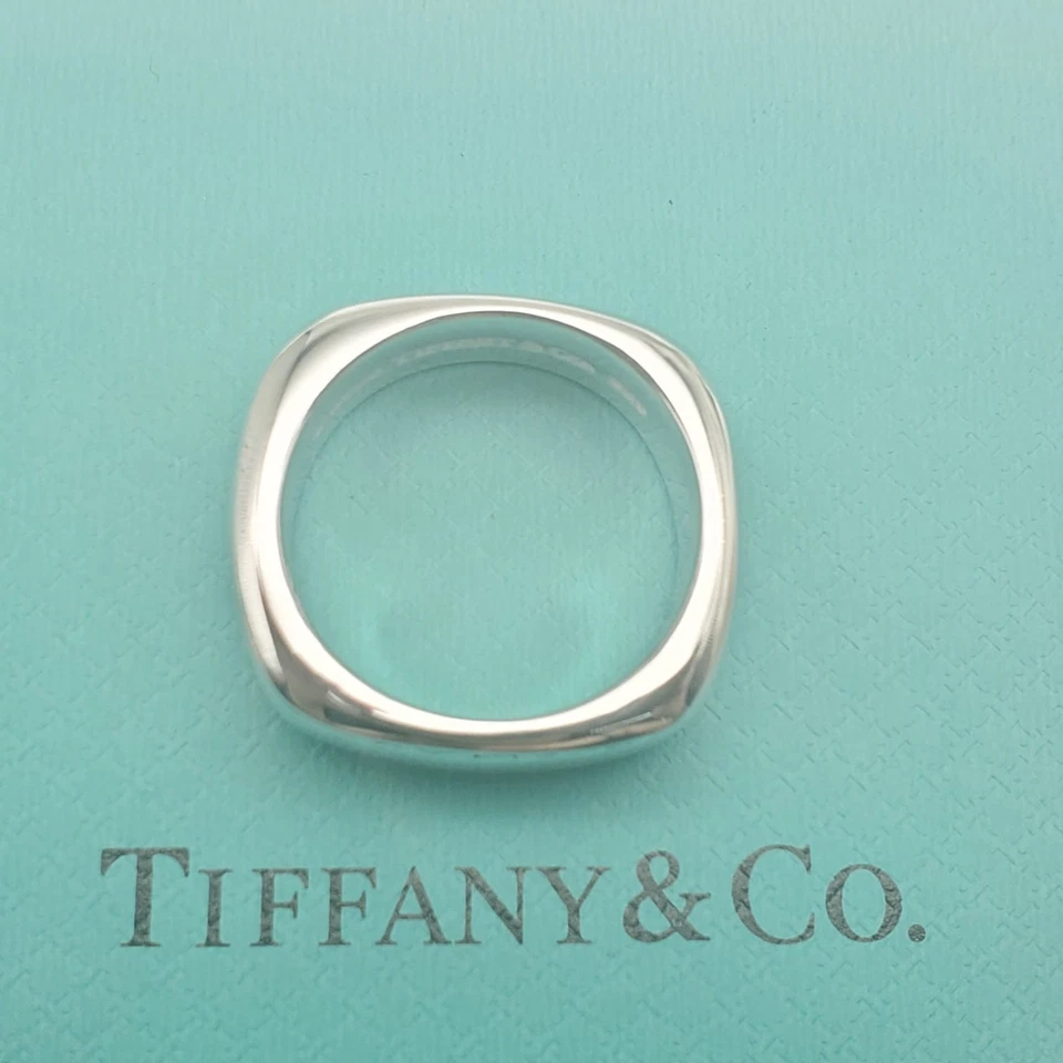 Tiffany&Co Sterling Silver Square Band Ring Sz 7 - Image 4 of 4