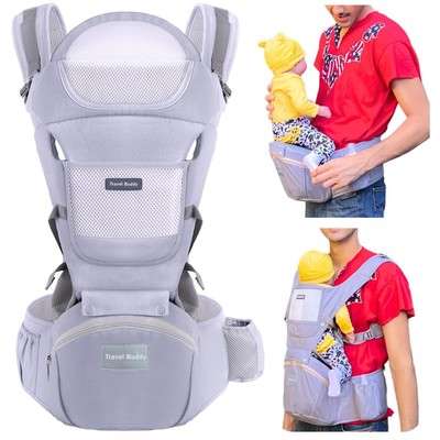 Travel Buddy Baby Carrier | 4-in-1 with Hip Seat and Sling | Adjustable Size ...