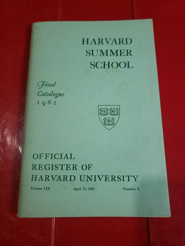 Official Register of Harvard University. Summer School 1962