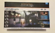 Enbrighten LED Outdoor String Lights 48ft Soft Warm White Patio Lights with U
