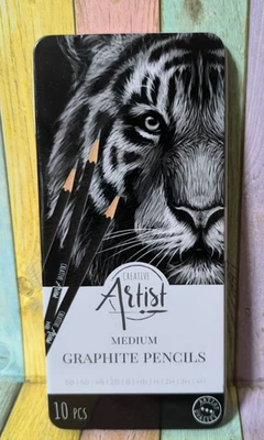 CREATIVE ARTIST Zeichenstifte Skizzenstifte medium Graphitstifte 10er Set in Metallbox Künstler