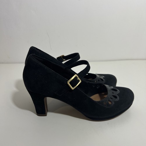 Zapatos de gamuza negros Clarks Artisan Chorus Music talla 5,5 E - Imagen 3 de 5