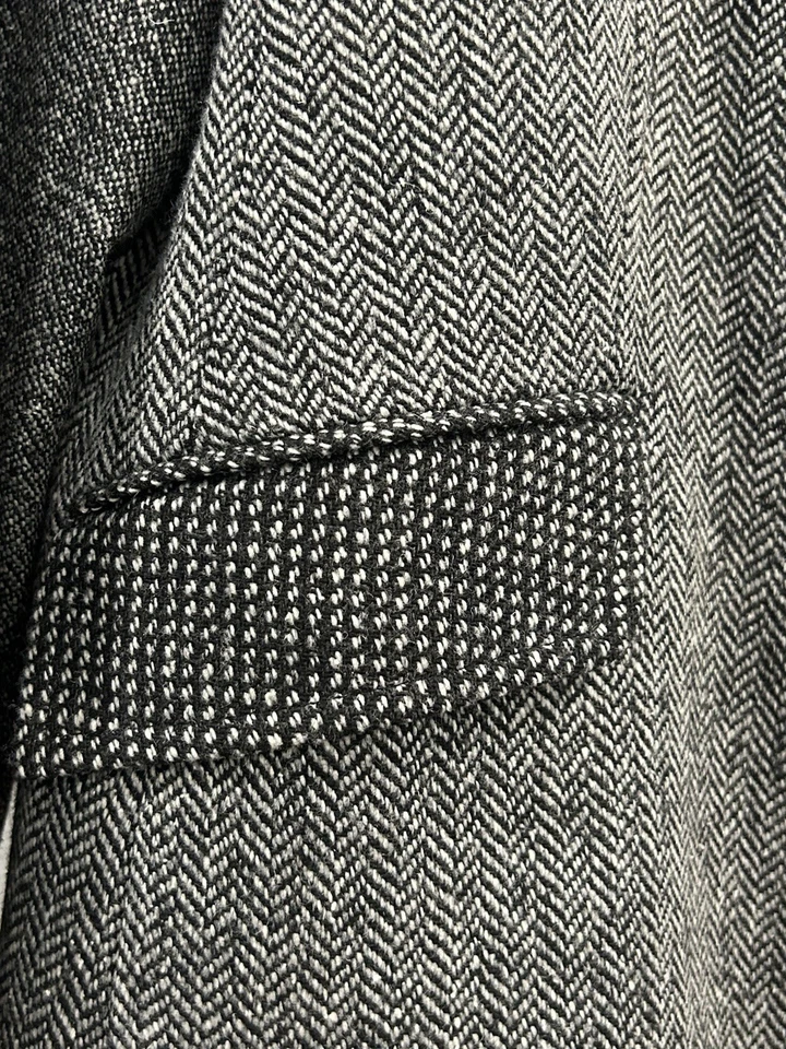 Blazer Talbots Carbón Espiga Tweed Parches en el Codo Dark AcademiaWool 12P Foto 3 de 4