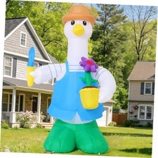 5FT Summer Inflatables Gardener Duck Yard Decor with LEDs