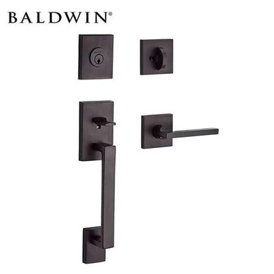 Baldwin Reserve La Jolla Contemporary Lever Handle Set Venetian Bronze Square