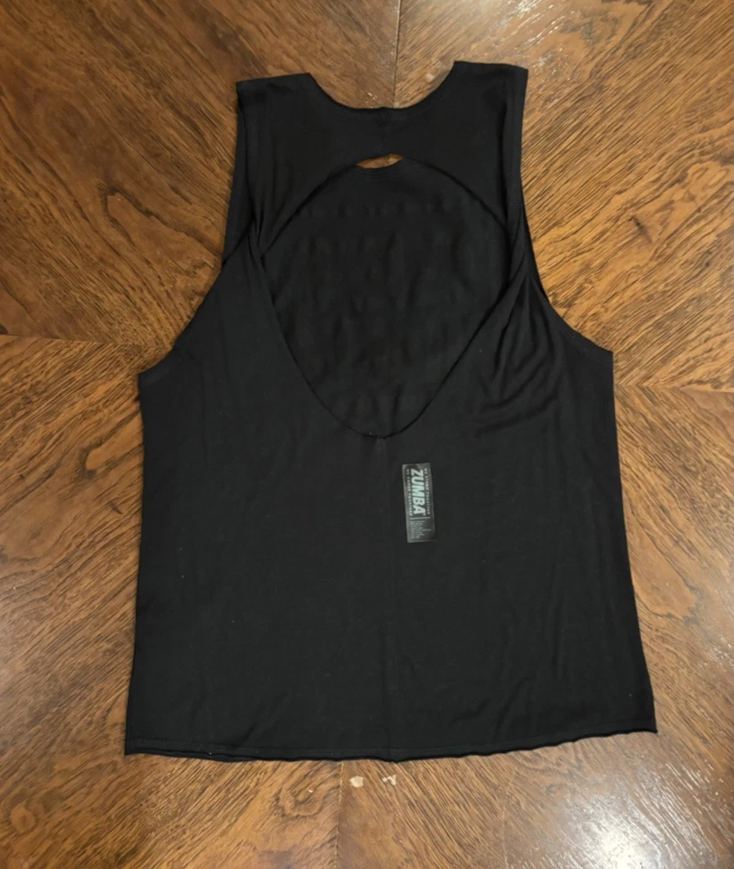 б/у майка ZUMBA XS черная очень маленькая футболка с открытой спиной Get Into The Beat - Изображение 4 из 4