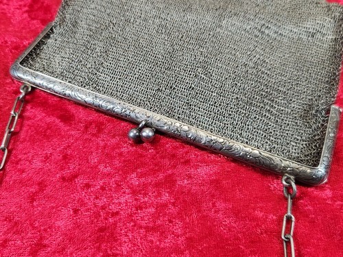 Antique 1920’s Sterling Silver Mesh Handbag 180+ Grams 925 - Picture 6 of 12