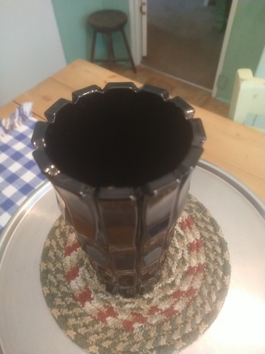 Vaso in vetro ametista nera Tiara NOS scatola originale - Foto 6 di 8