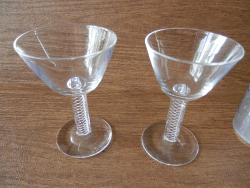 2 Steuben Liquor Cocktail Air Twist Stem 8011 Signed 4 7/8" Free Shipping