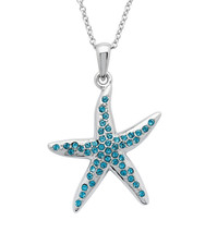 Sterling Silver Blue Starfish Necklace