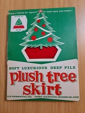 Vintage S R Oresman Co. Plush Christmas Tree Skirt In Original Box Sears 30"x36"