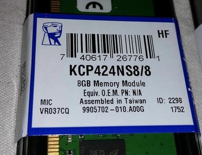 new Kingston 8GB(1x8GB) Desktop KCP424NS8/8 DDR4-2400