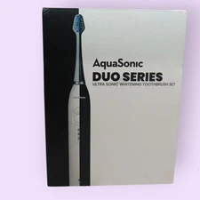 AquaSonic Duo Series Pro DP2 Black White Ultrasonic UV Whitening Toothbrush