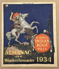 Vintage 1934 Dr. Morse's Indian Root Pills Almanac & Weather Forecaster
