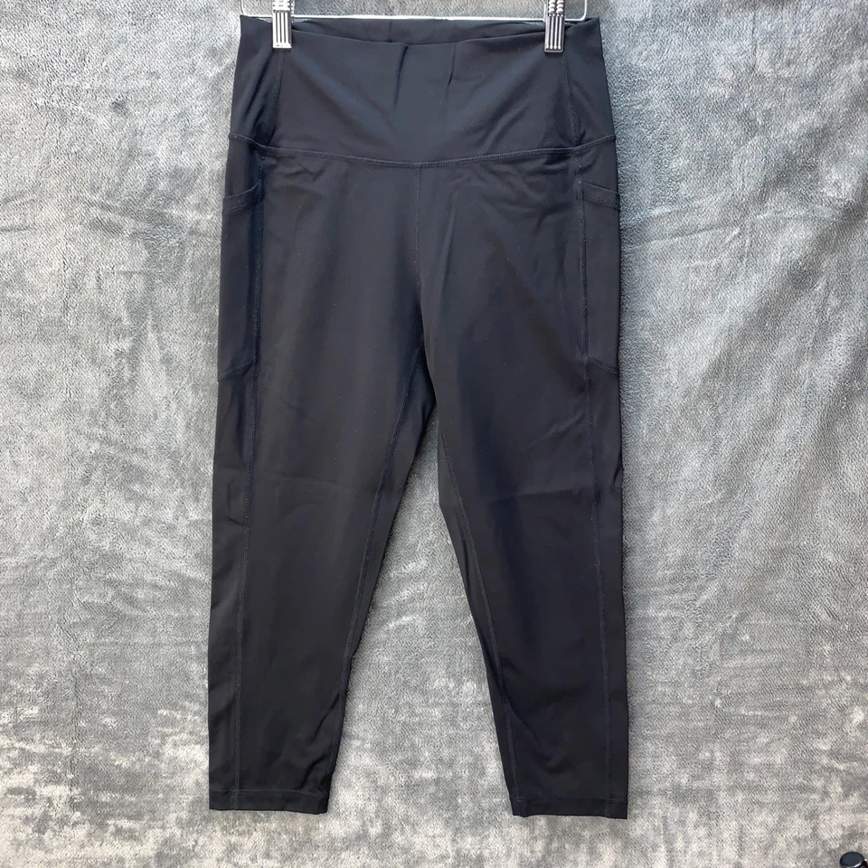 Zyia Active Negro Cintura Alta Brillante Bolsillo Tobillo Leggings Mujer Talla 8-10 Foto 3 de 4