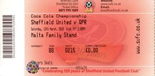 Sheffield United v Queens Park Rangers 13/03/10 Ticket Championship