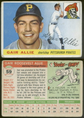 2572) 1955 Topps 59 Gair Allie Pirates-VG | eBay