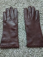 Women's Dark Brown Leather Gloves By Grandoe