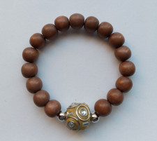 NEW BUY 2 GET 3RD FREE, 10MM LIGHT BROWN WOOD  CLAY BEADED BRACELET