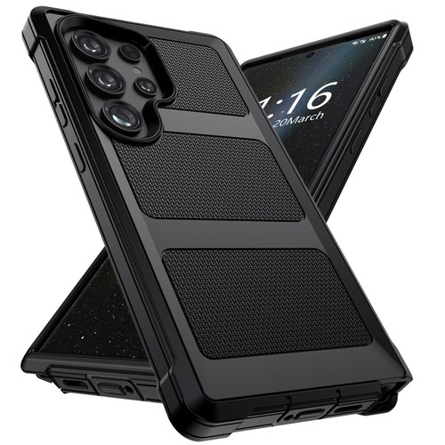Für Samsung S25/S25 Plus/S25 Ultra Robuste Hülle Stoßfest Hybrid Cover Schwarz - Bild 30 von 30