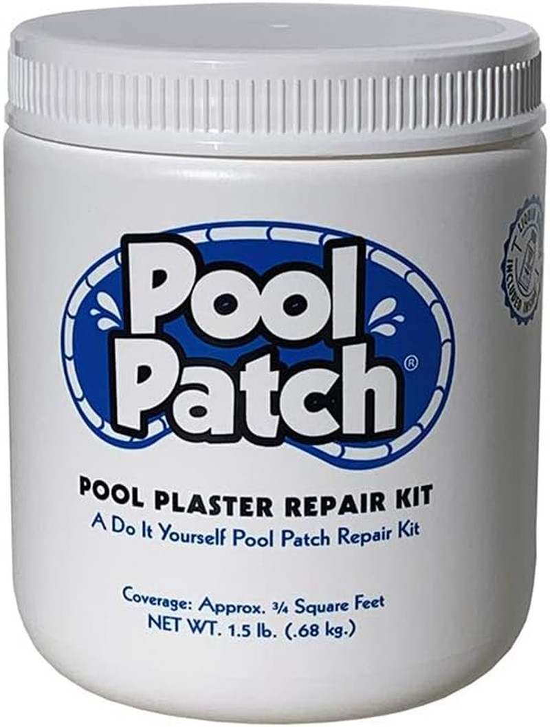 Kit de reparación de yeso blanco parche de piscina 1,5 lb secado rápido impermeable, cubre 3/4 pies cuadrados