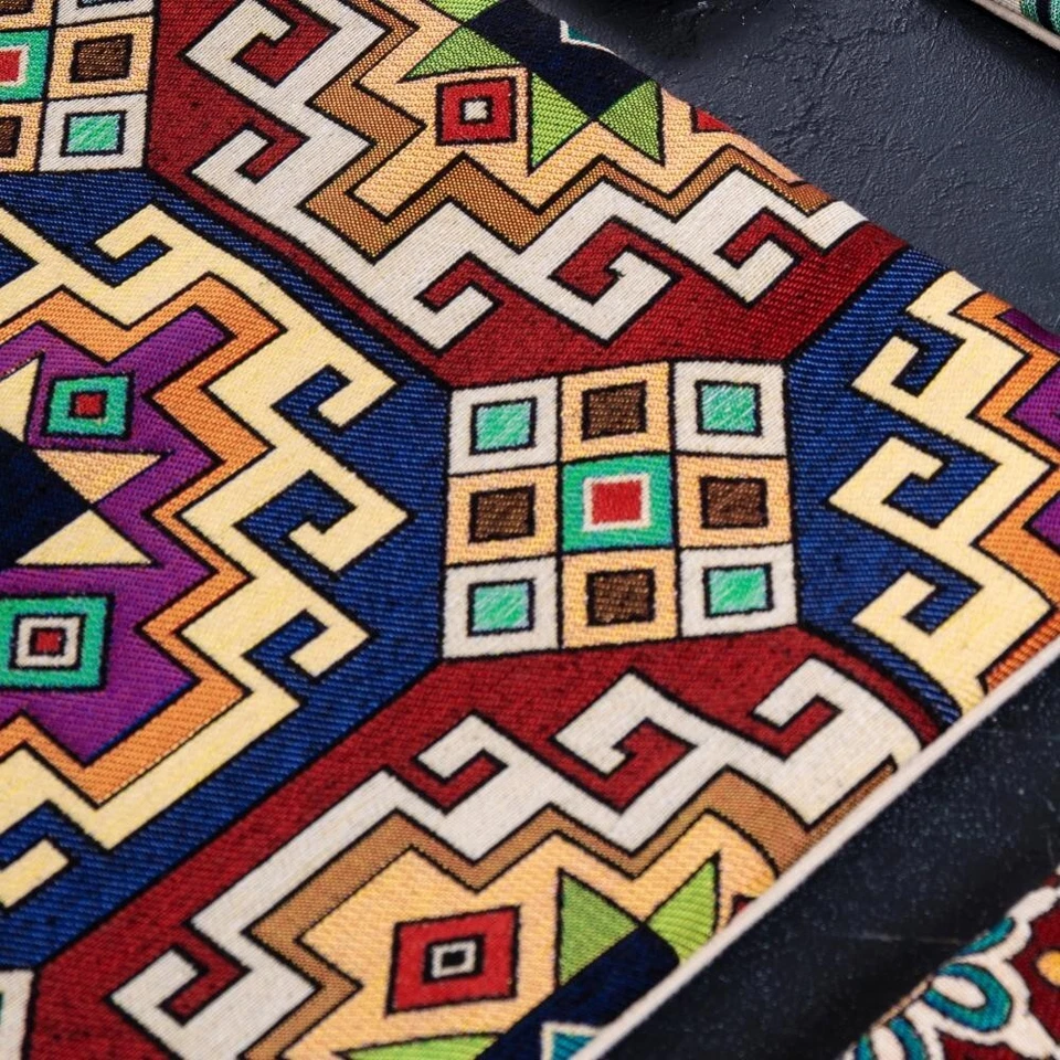 Rug Design Tapestry Pillow Cover,Southwestern Cushion Case,Belgian Tapestry - Image 4 of 4