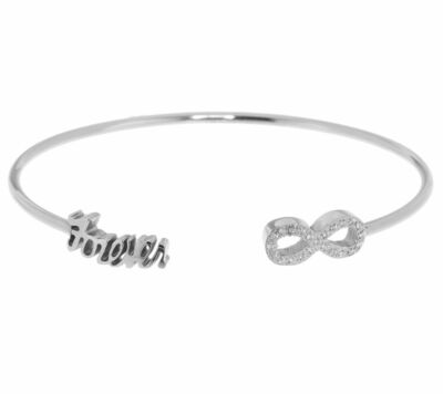 QVC Forever Infinity Cuff Bangle Bracelet Stainless Steel by Design