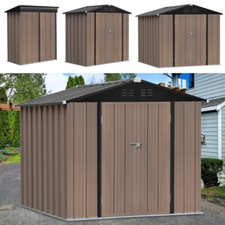Metal Shed Garden Storage Outdoor Tool Storage with Lock 6x4ft, 8x6ft, 5x3 ft