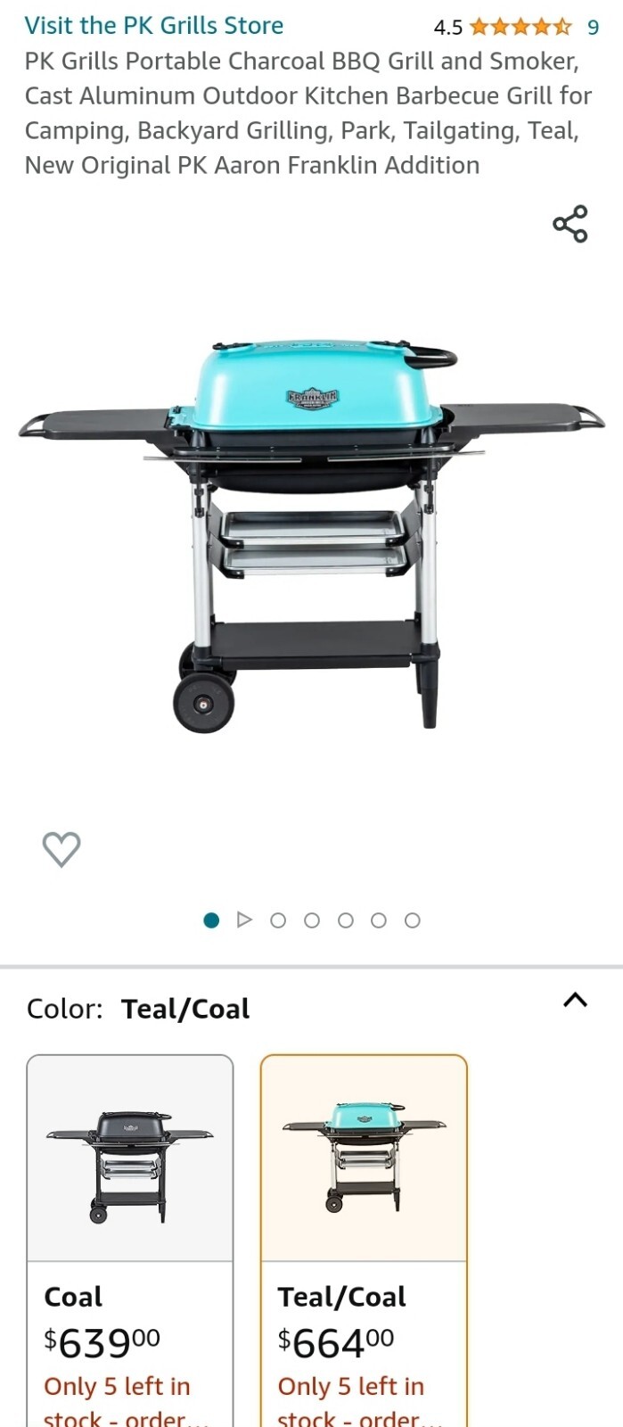 Portable Kitchens PK300AF Franklin Edition Aluminum Charcoal Grill