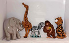 Set of 5 Burwood Products Jungle Safari Zoo Animals Wall Hangings, Wall Art