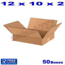50 - 12x10x2 Cardboard Boxes Mailing Packing Shipping Moving Corrugated Carton