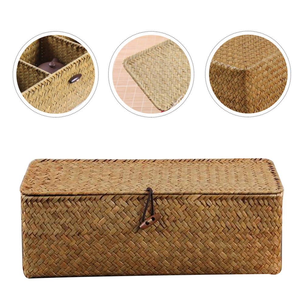 Countertop Storage Baskets Wicker Storage Basket Hand Woven Wicker Bin-image