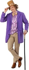 Men`s Chocolate Factory Owner Costume Adult Willy Wonka Suit Halloween M - XL