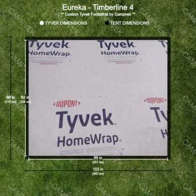 CAMPVEK - TYVEK Tyvek Footprint for the Eureka Timberline 4 Tent
