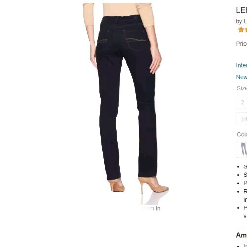 LEE Women's Fit Rebound Slim Straight Jean Midnight Echo Size 10 New