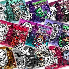 Pack of 18 Halloween Activity Sheets – Fun Games & Colouring for Kids