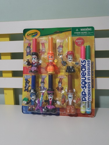 PIP SQUEAKS CRAYOLA MARKERS IN DISGUISE SET OF 6 CHARACTERS BJORN BROWN AXE RUBY