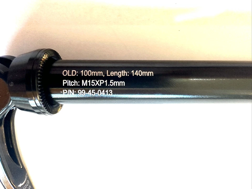 Alloy Bike Front 100mm Thru Axle 15mm x 140mm M15x140xP1.5 QR New - Image 3 of 4