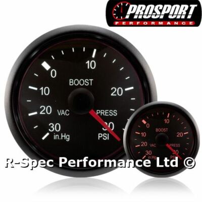 52 mm Deluxe traditionelle gelb/weiß Turbo Boost Gauge (PSI)