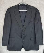 HICKEY FREEMAN Blazer Mens Gray Pinstripe Wool Sport Coat Jacket Size 48 R Flaws