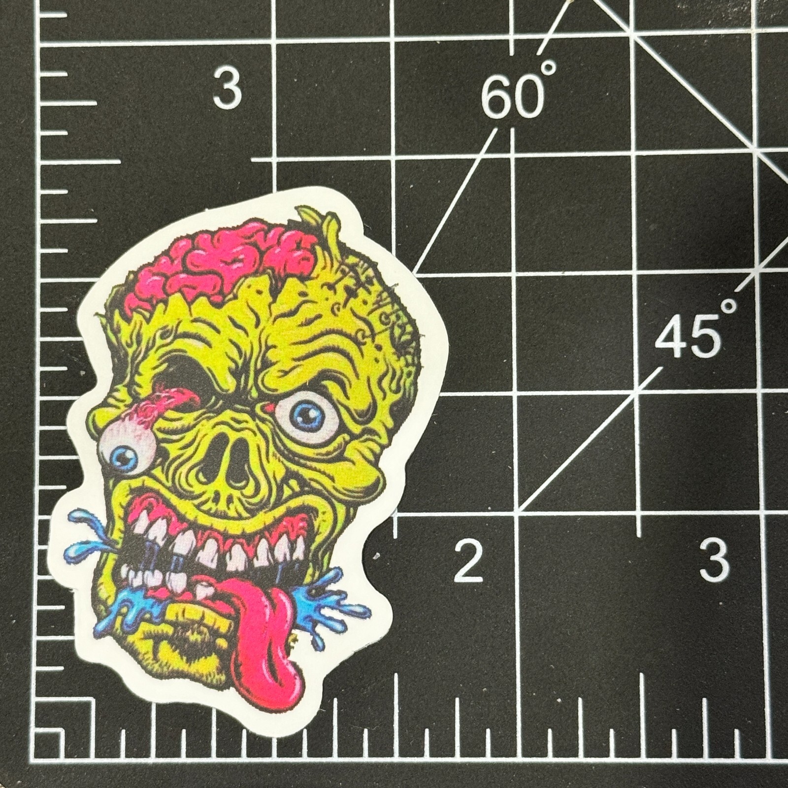 Zombie Head Eyes Green Gross Cartoon Matte - Vinyl Decal Sticker Bomb Skateboard