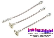Stainless Brake Hose Set Dodge Coronet 1967 1968 W 426 440 Engines - Front Disc