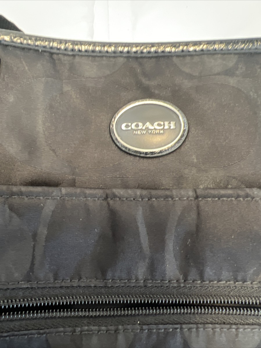 Coach Black Signature Nylon Diaper Bag Tote Bag F77577