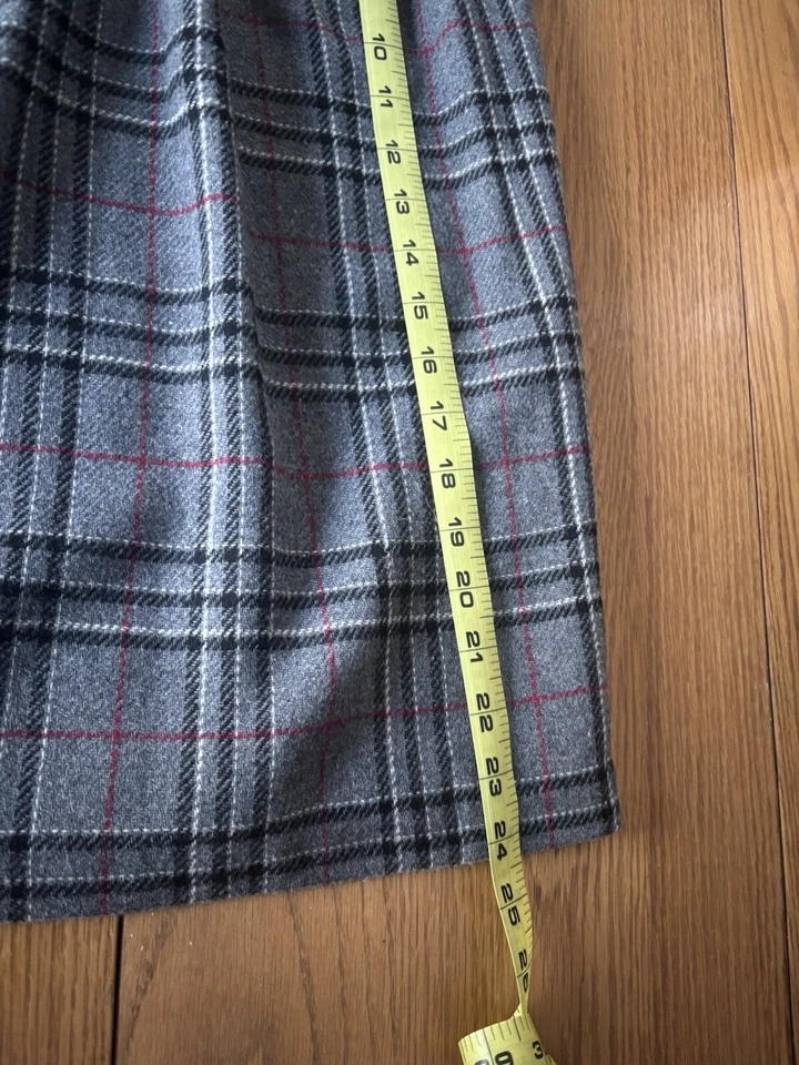 Hermosa falda envolvente de lana a cuadros hasta la mitad/rodilla talla 14 Foto 4 de 4