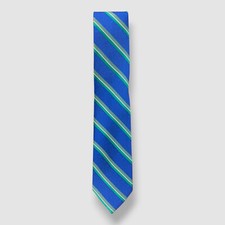 Perry Ellis Men's Blue Dena Stripe Tie Pointed Neck Tie 3.25 x 57