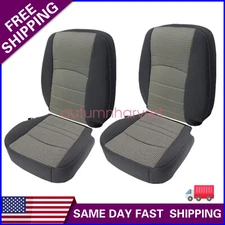 For 2009-12 Dodge Ram 1500 2500 3500 Driver & Passenger Cloth Seat Cover Gray